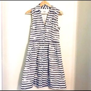 Anthropology Striped Linen Dress